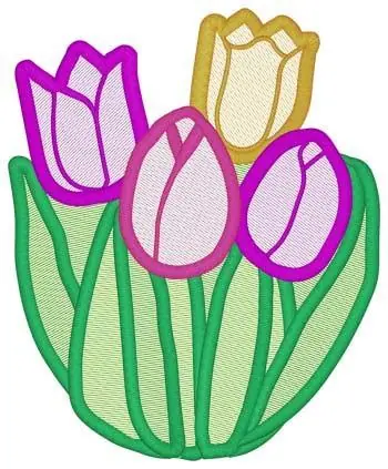 Money Back Guarantee Tulips Mylar Embroidery Design