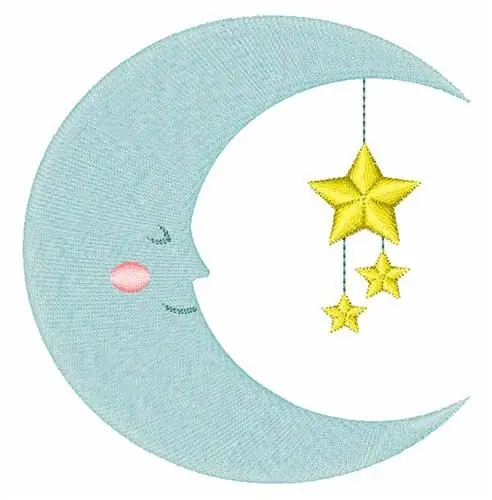 Premium Sleepy Moon Embroidery Design