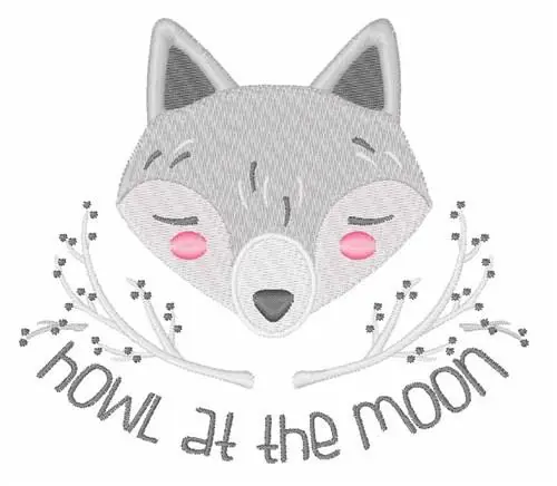 Howl At Moon Embroidery Design No Minimum Order