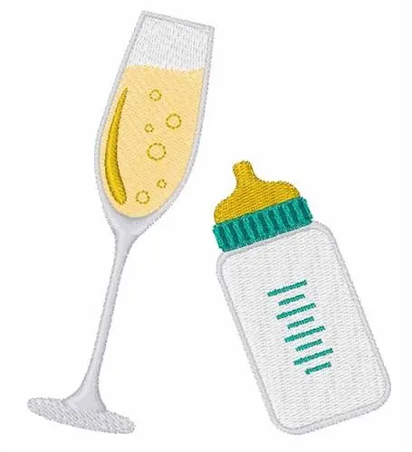 New Arrival Champagne Baby Embroidery Design