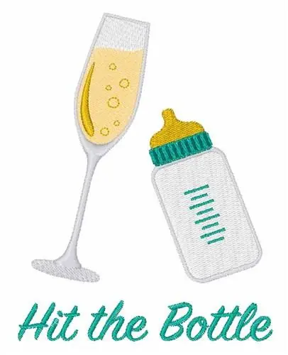Crafted Hit The Bottle Embroidery Design