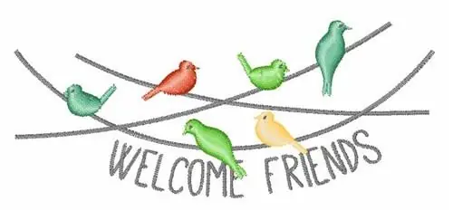 Worldwide Shipping Welcome Friends Embroidery Design