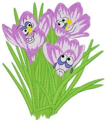 Crocus Cartoon Embroidery Design Authentic