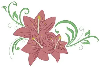 Lilies Embroidery Design High Quality