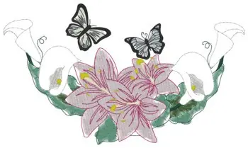 Limited Time Lilies Light Stitch Embroidery Design