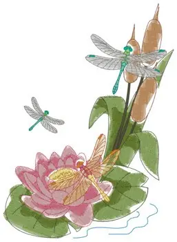 Dragonflies Light Stitch Embroidery Design Latest