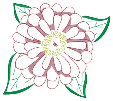 Zinna Outline Embroidery Design Get Yours