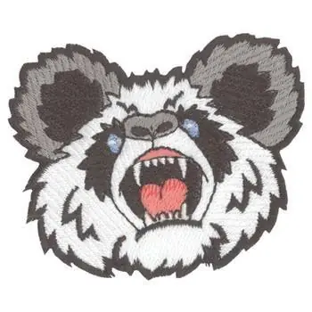 Free Returns Growling Panda Embroidery Design