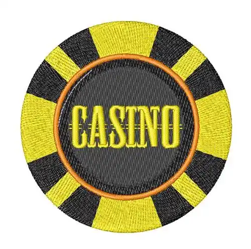 Casino Chip Embroidery Design Weekend Sale