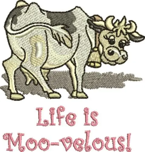 Sale Life Is Moo-velous Embroidery Design