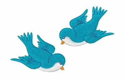 Save Now Blue Birds Embroidery Design