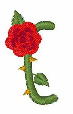 Get Yours Rosebud Font C Embroidery Design