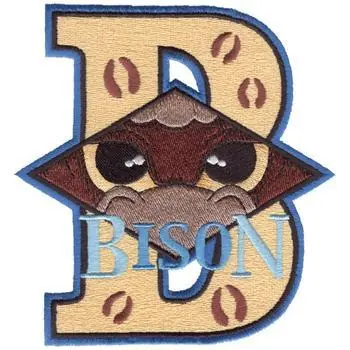 B for Bison Embroidery Design Crafted