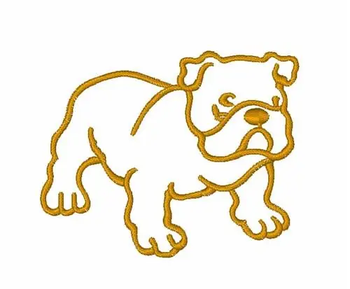 Bulldog Puppy Embroidery Design Same Day Shipping
