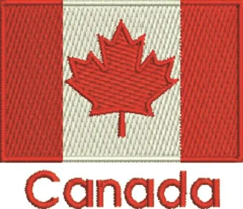 Canadian National Flag Embroidery Design Fast Shipping