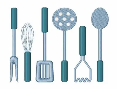 Premium Cooking Utensils Embroidery Design
