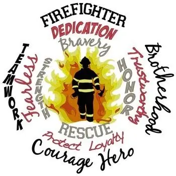 Final Sale Firefighter Word Collage Embroidery Design