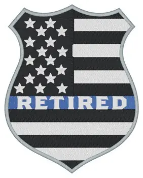 Brand New Retired Police Embroidery Design