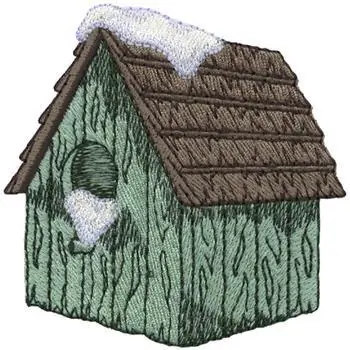 Authentic Cardinal Birdhouse Embroidery Design