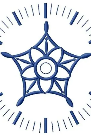 Authentic Star Clock Face Embroidery Design
