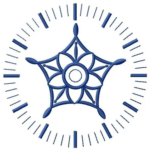 Authentic Star Clock Face Embroidery Design