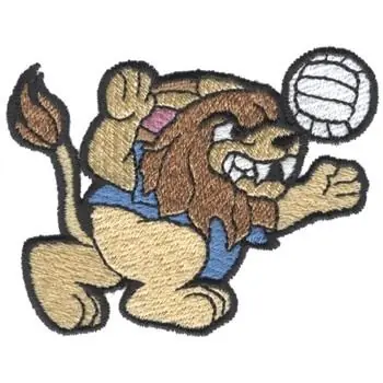 Affordable Volleyball Lion Embroidery Design