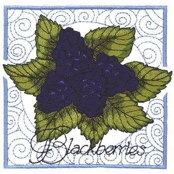 Blackberries Embroidery Design Limited Time