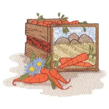 Budget Carrot Crate Embroidery Design