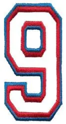 Worldwide Shipping Athletic 9 Embroidery Design