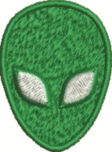 Alien Head Embroidery Design In Demand