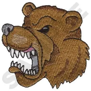Bear Head Embroidery Design Crafted