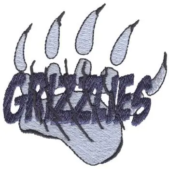 Grab Now Grizzly Paw Mascot Embroidery Design