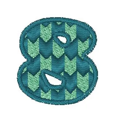 Modern Chevron Font 8 Embroidery Design Genuine