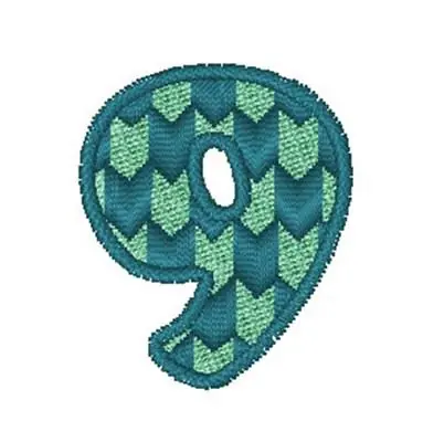 Modern Chevron Font 9 Embroidery Design Markdown