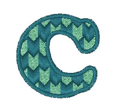 Trusted Brand Modern Chevron Font C Embroidery Design