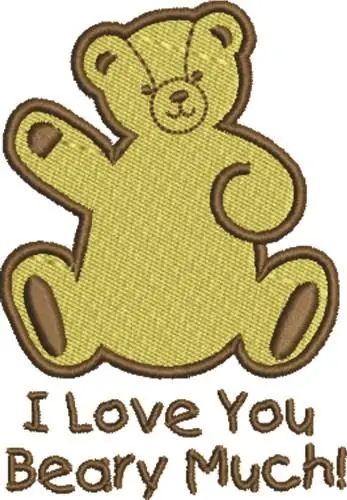 Beary Much Embroidery Design Premium