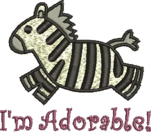 Flash Sale Zebra Adorable Embroidery Design
