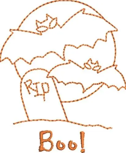 Bats Tombstone Boo Embroidery Design One Day Deal