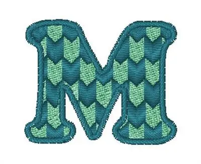 Luxury Modern Chevron Font M Embroidery Design