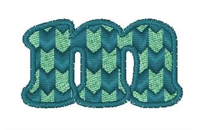 Modern Chevron Font m Embroidery Design Handmade