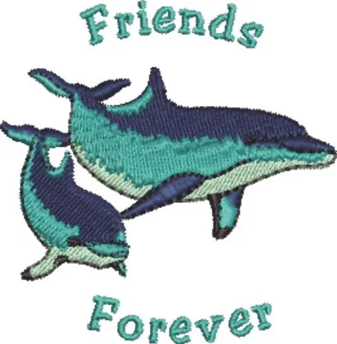 Friends Forever Dolphins Embroidery Design Shop Now