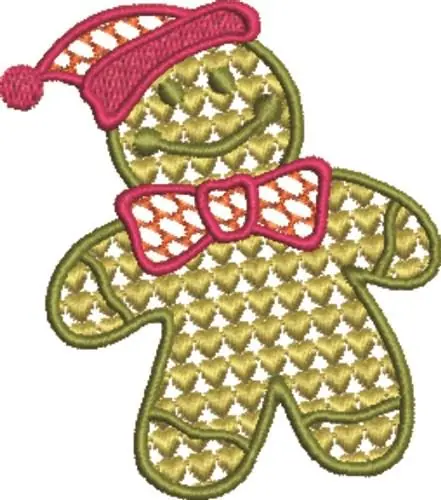 Gingerbread Man Embroidery Design Certified