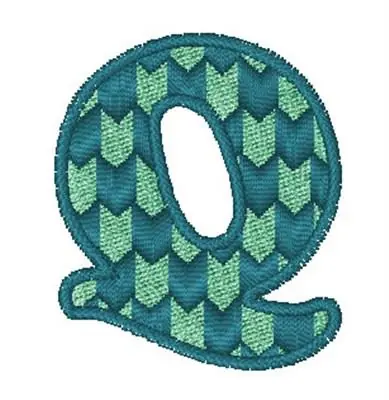 Modern Chevron Font Q Embroidery Design Secure Checkout