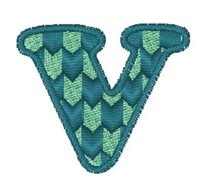 Authentic Modern Chevron Font V Embroidery Design