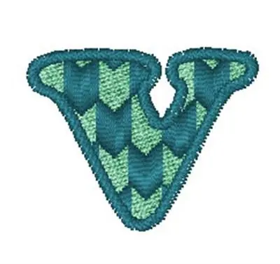 Modern Chevron Font v Embroidery Design Markdown