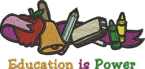 No Minimum Order Education is Power Embroidery Design