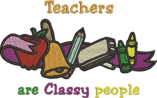 Classy Teachers Embroidery Design Popular