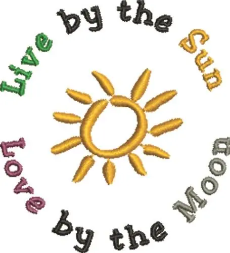Special Discount Live by the Sun Embroidery Design