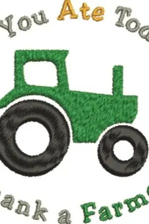 Affordable Thank a Farmer Embroidery Design