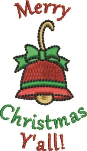 Premium Christmas Bell Yall Embroidery Design